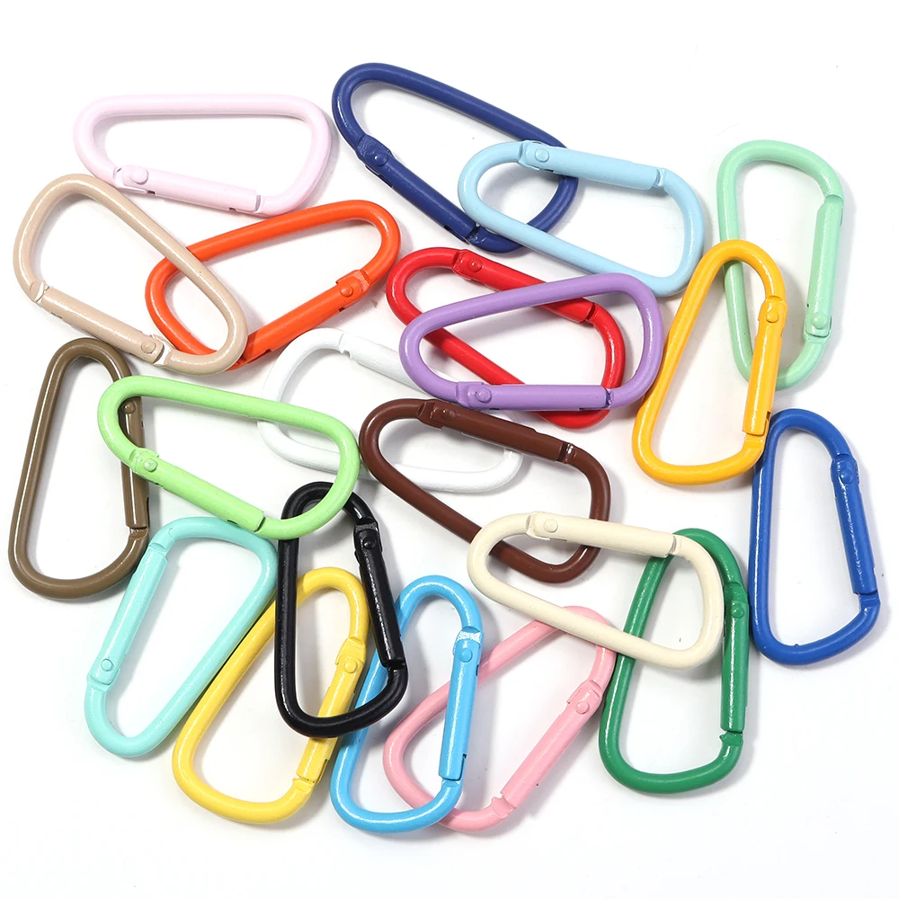 10 Stück 45x24mm Karabiner Schlüsselanhänger Clip Bunte D-förmige Federschnalle Haken für DIY Outdoor Camping Handtasche Schlüsselring Zubehör – Detail 4