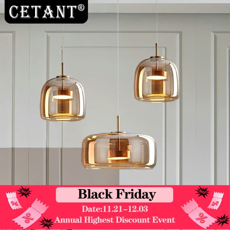 LED Glass Pendant Light Luxury Hanging Lamps For Ceiling Decoration Home Bedroom Restaurant Living Room Modern Indoor Luminaires