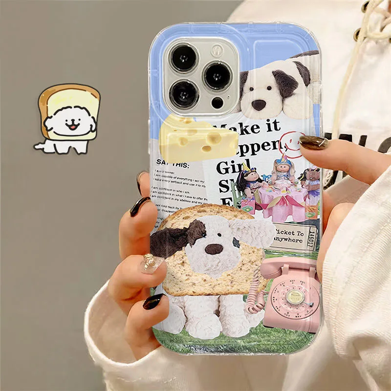 Puppy Bear Doll Phone Case for Samsung Galaxy S23 Ultra S22 S21 FE S20 S10 Plus Note 20 10 Pro A34 A54 A33 A53 A32 A52S Cover