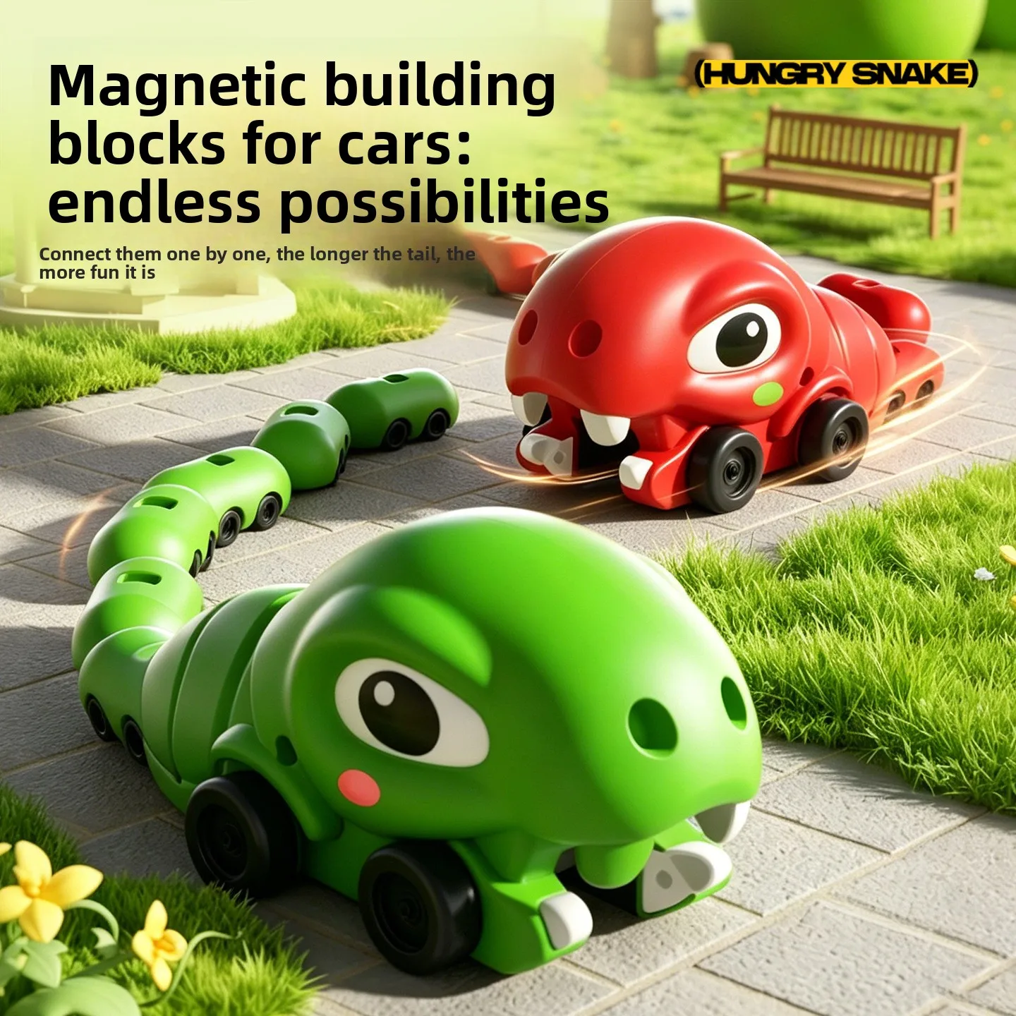 Remote Control Snake Magnetic Toy Electric Dinosaur Devouring Car Double Interactive Battle Toy Car