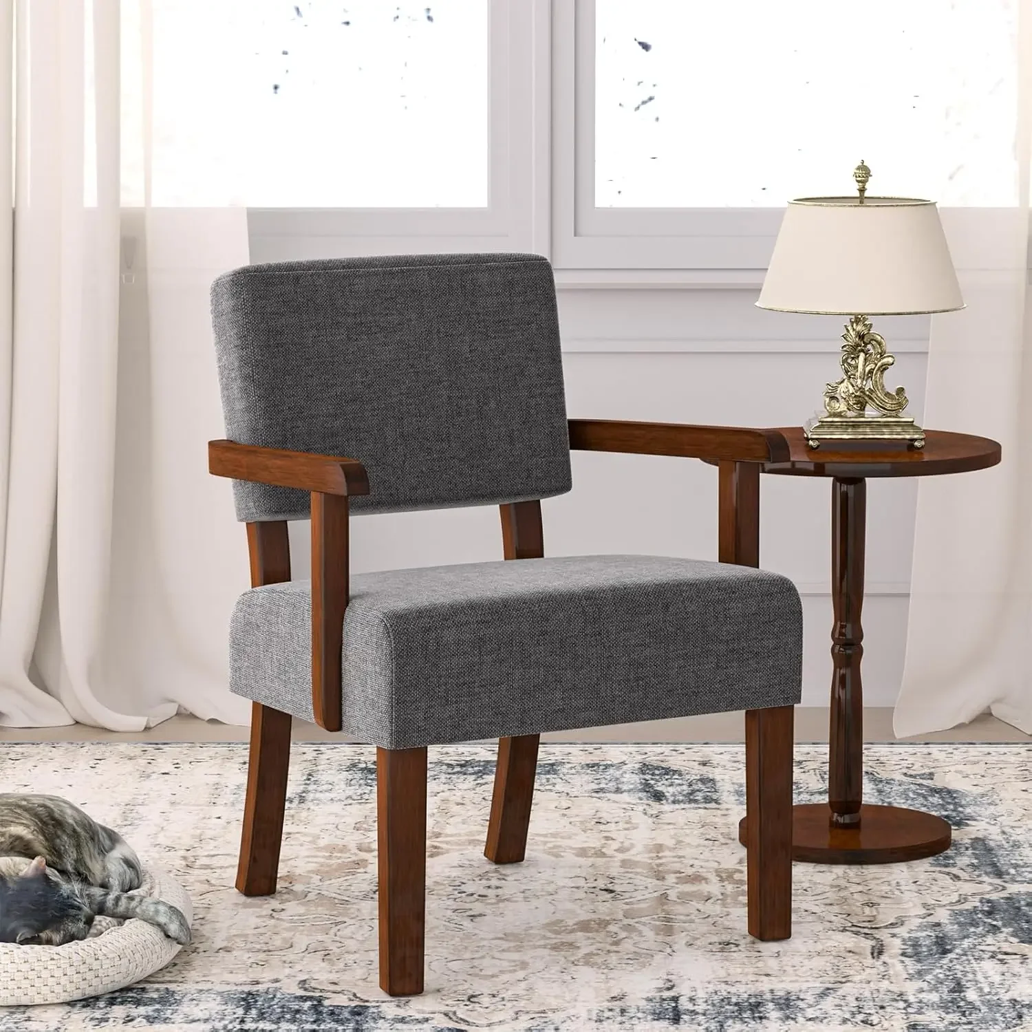Silla decorativa, sillas de salón de gran tamaño con asiento suave y para sala de estar, comedor, dormitorio, sala de lectura, espera