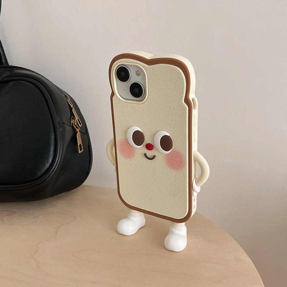 Kawaii 3D Japan Ins Chocolate Toast Cookies Weiche Silikon Handyhülle Stoßfeste Abdeckung für iPhone 16 15 14 13 12 Pro Max – Detail 3