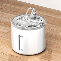 ABRB-Stainless Steel Automatic Cat Drinker 2L Flow Drinker For Pets Drinking Fountain Dispenser With Sensor,AC 220V EU Plug.