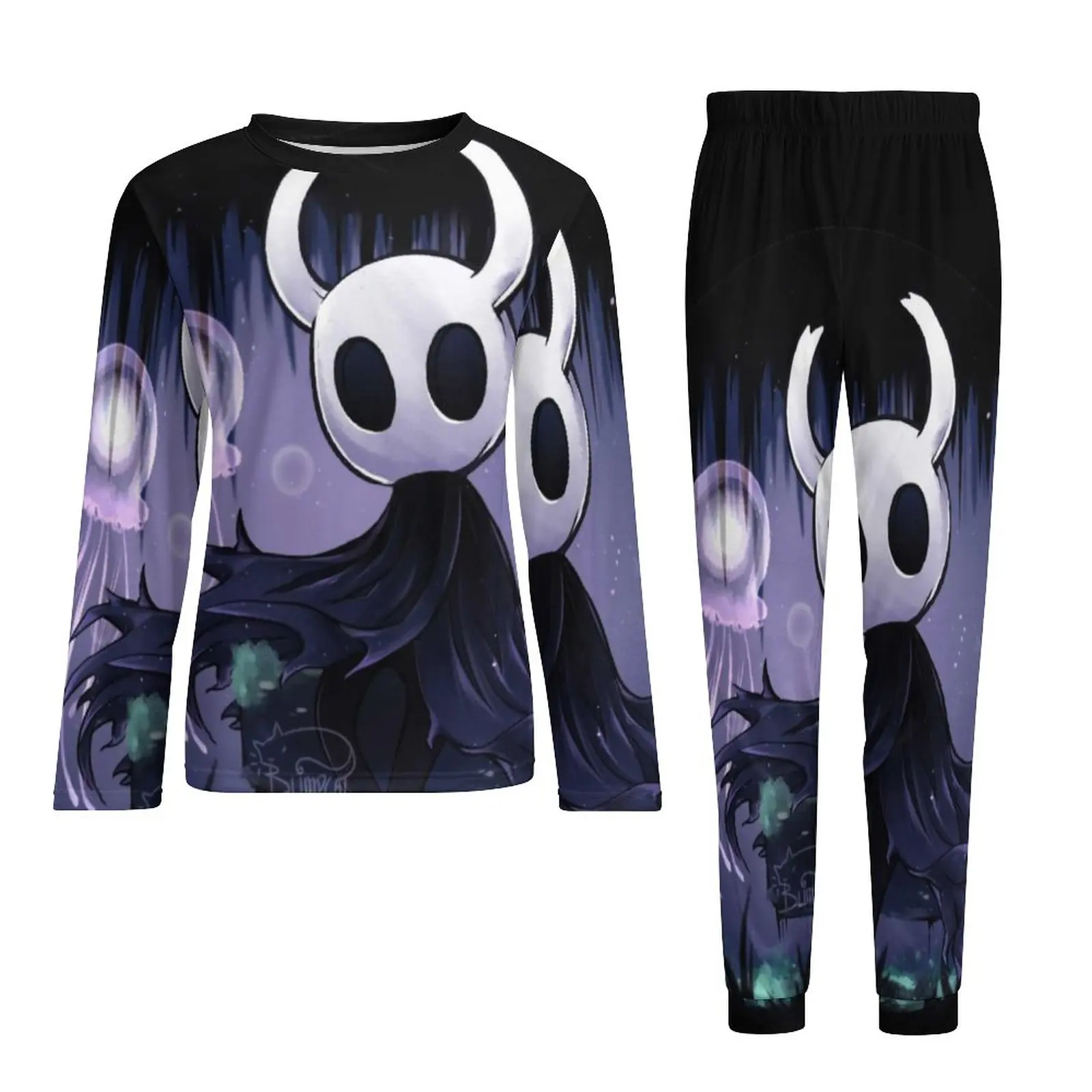 Hollow Knight Pajamas Autumn Adventure RPG Game Casual Nightwear Men 2 Piece Graphic Long-Sleeve Soft Oversize Pajama Sets