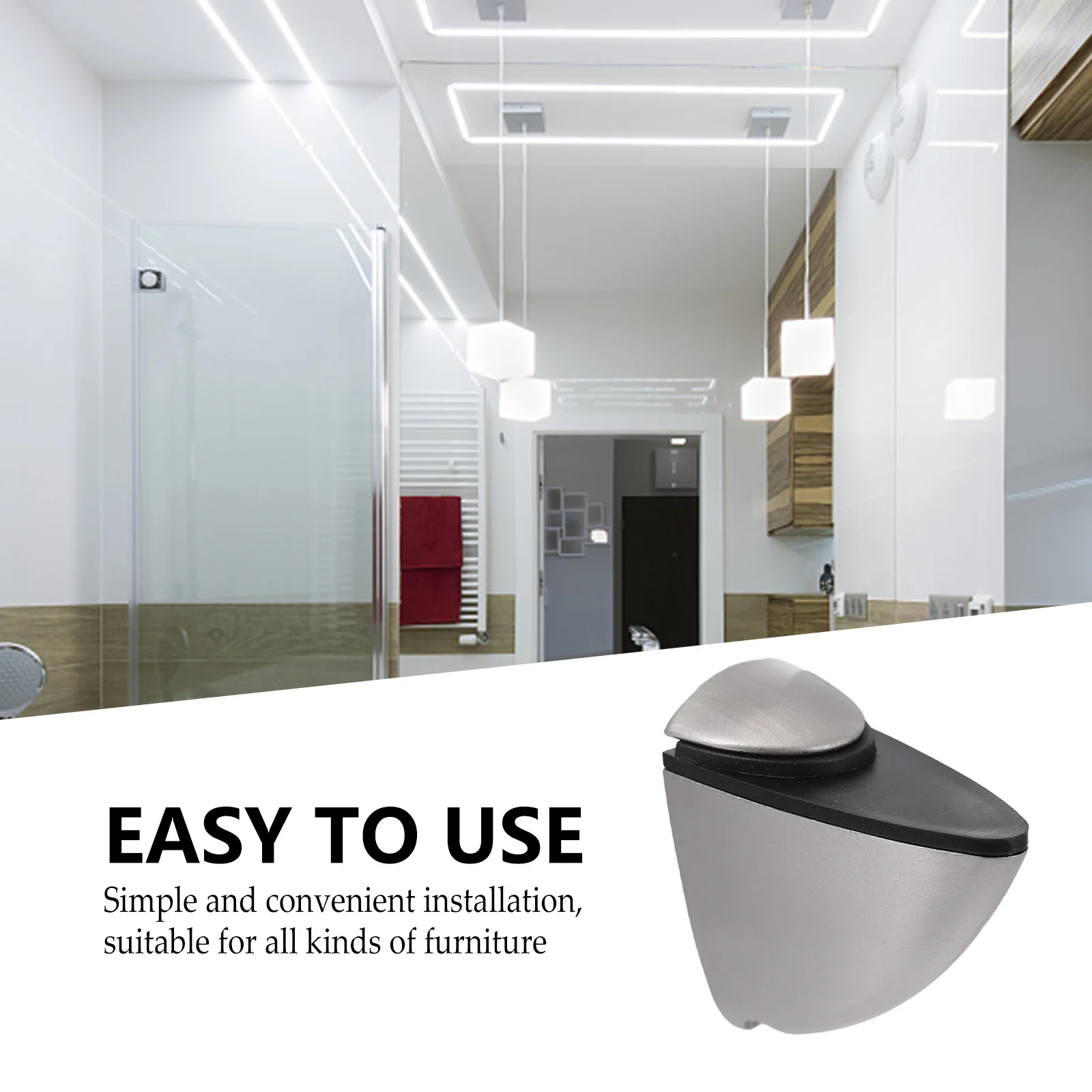 

4Pcs Stainless Steel Glass Shelf Supports Electroplated Brushed Surface Durable Furniture Shelf Clips Corner Bracket