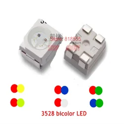 new 20PCS 3528 Yellow+ Green red+yeelow red+blue red+white red+green blue+green BICOLOR LED Light beads (Same polarity) PLCC-4