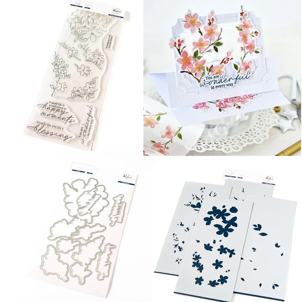 

Spring Sakura Metal Cutting Dies Clear Stamps Stencil Hot Foil DIY Scrapbook Diary Decoration Embossing Template Make Card 2024