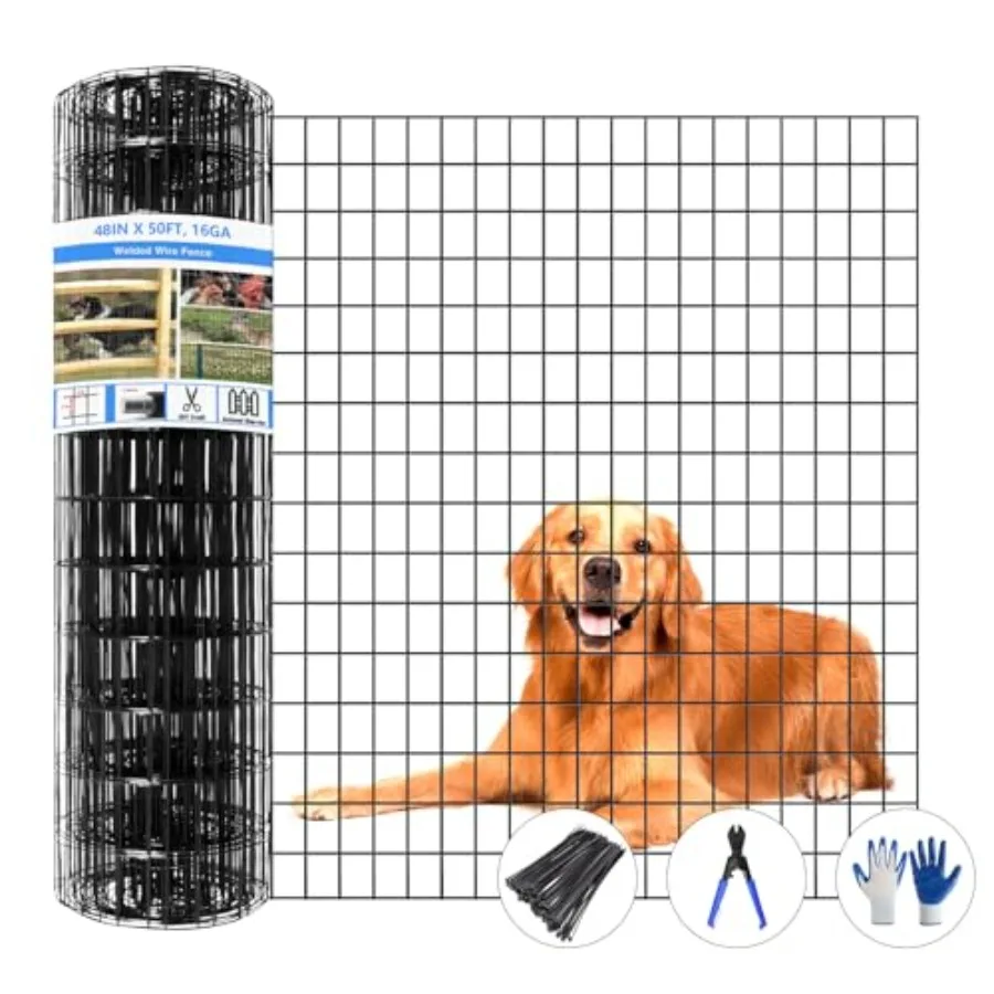 

Welded Wire Fence 50ft L x 48inch(H) Garden Fence for Dog 2 Inch x 3 Inch 16GA Fencing for Chicken PVC Coated Anti-Rust