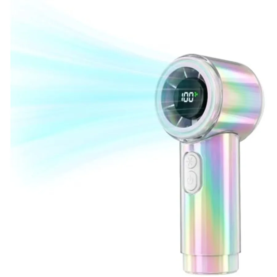 

Handheld Fan, Portable Fan Handheld, 100-Speed Powerful Hand Fan Rechargeable, 5000mAh Battery Operated Fan Stylish Rainbow She