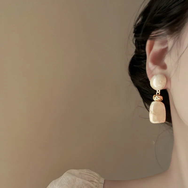 Vintage Irregular Resin Drop Dangle Earrings For Women Girls New In Geometric Water Droplet Earrings Party Wedding Ear Jewelry