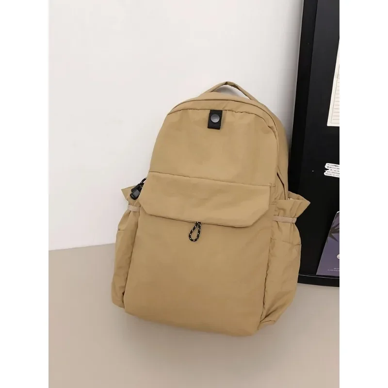 

Simple Solid Color Large Capacity Nylon Schoolbag All-match Zipper Unisex Backpack 2024 Hot Sale Bags for Girls and Boys Bolsa