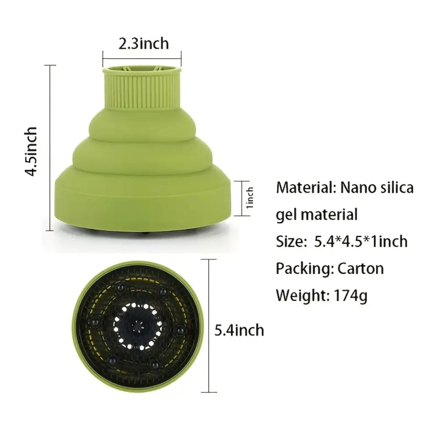 Universal Fit Flexible High-quality Professional Silicone Retractable Folding Hair Diffuser for Curly Hair - Essential Salon Sty