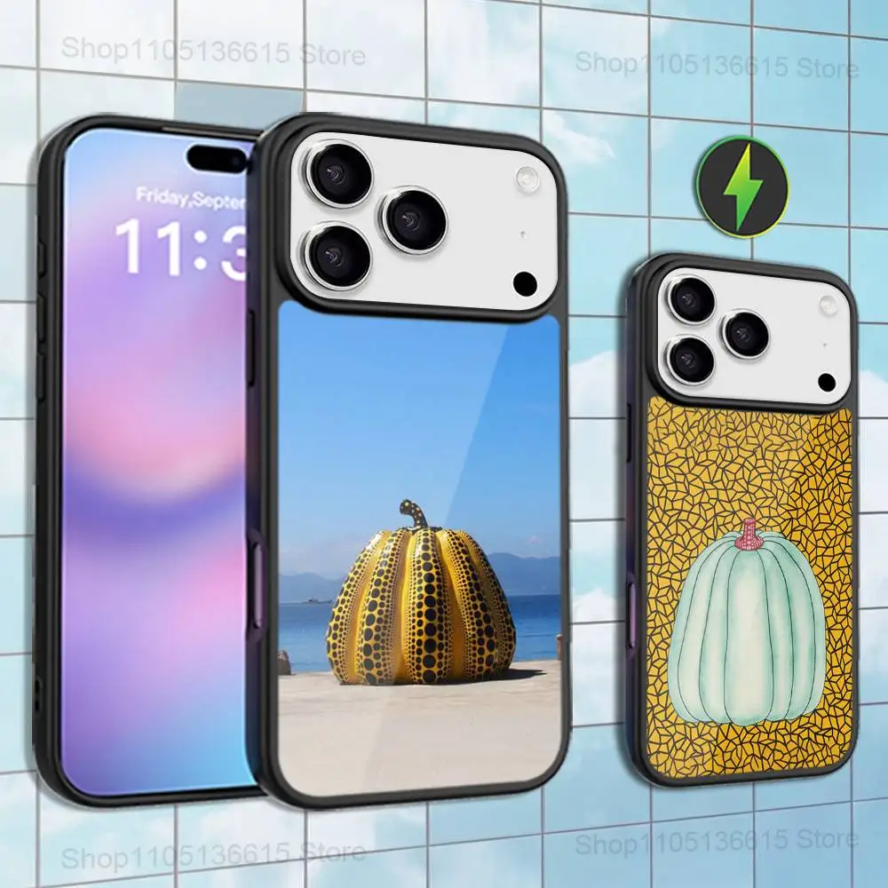 

Art Y-YAYOI K-Kusama Pumpkin Case For iPhone 16,15,17,14,13,12,11,Pro,Max,Plus,Mini,Magsafe,Magnetic Wireless Charging Case