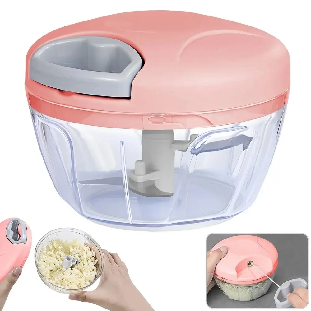 500ml 수동 마늘 프레스 다기능 식품 믹서 마늘 그라인딩 쵸퍼 식품 야채 커터 고기 분쇄기 주방 도구