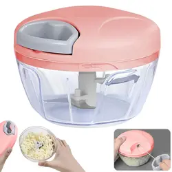 500ml Manual Garlic Press Multifunctional Food Mixer - Garlic Grinding Chopper Vegetable Cutter Meat Grinder Kitchen Tool