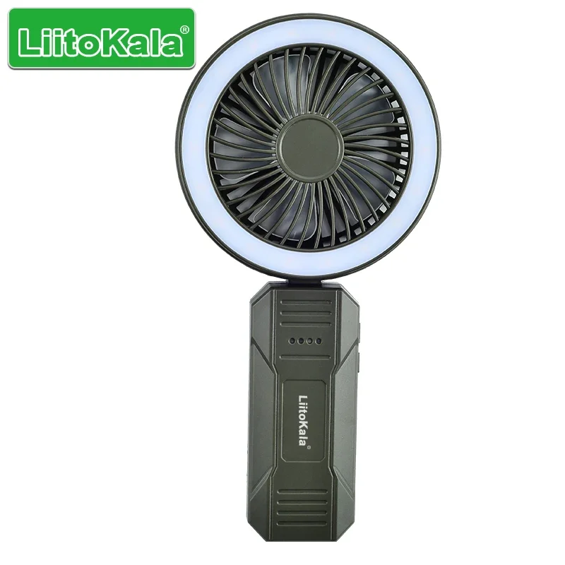 LiitoKala Летний новый продукт LF-FL01 Функциональный светодиодный ручной вентилятор 18650 Встроенный аккумулятор 4000 мАч Большой радиус действия 20 Вт Мощность ветра