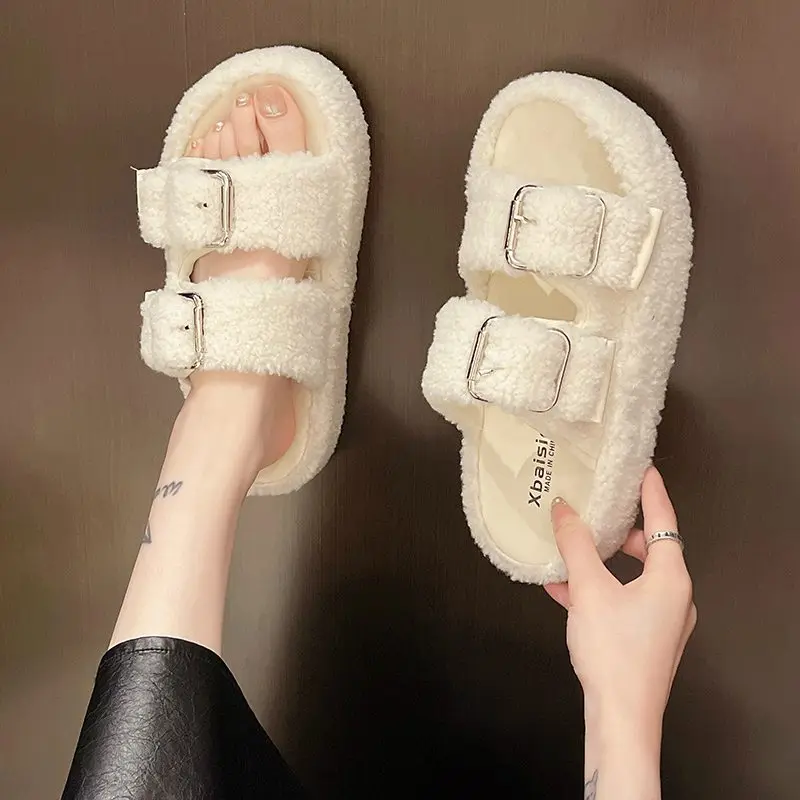 Shoes Slippers Women Summer Pantofle Luxury Slides Fur Flip Flops Massage 2025Designer Plush Shoes Plush Slippers For Adults Sl