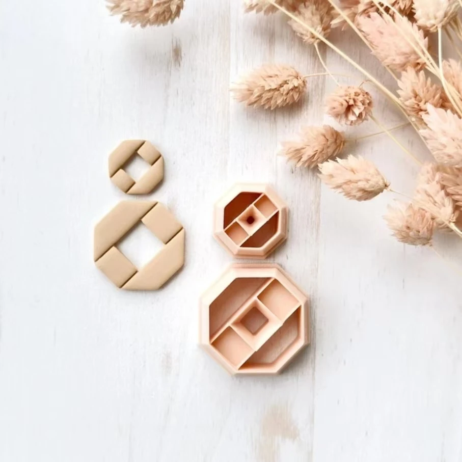 Polymer Clay Earring Cutter set, FAUX STONE, Dangle Clay Cutter, Abstract shape clay cutter