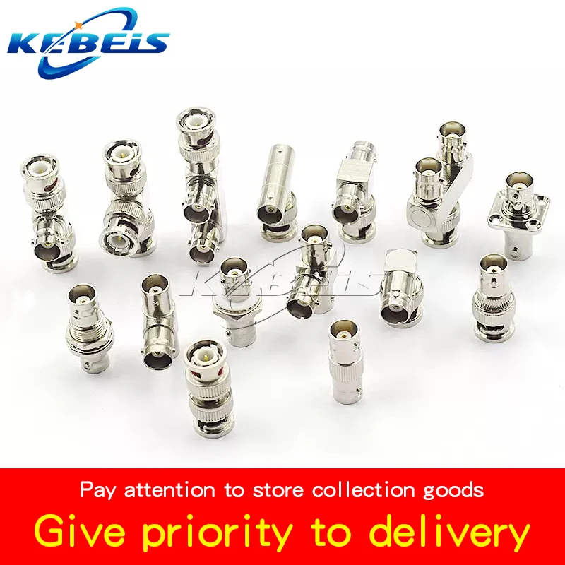 1Pcs BNC Connector Q9 BNC To BNC Male Female 90 Degree Right Angle Tee Type 3way 4way Splitter 2x Double Male Female RF adapter