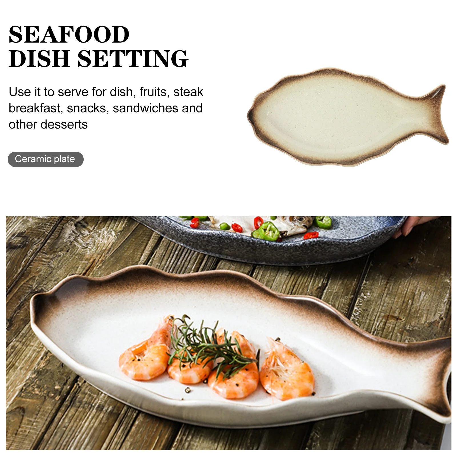 

Decorative Plates Fish Platter Serving Pan Japanese Dinnerware Steaming Dessert