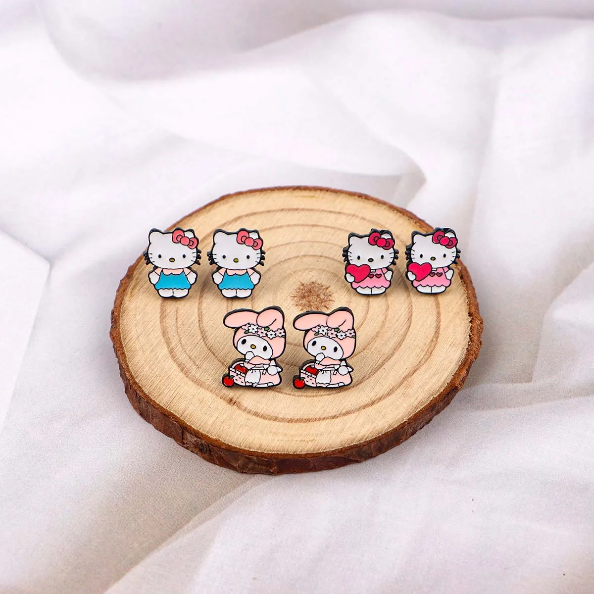 Cute Cartoon Kitty Earrings For Young Girl Stud Earring Trendy Stainless Steel Earrings Ear Piercing Fashion Jewelry Party Gifts