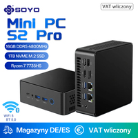 SOYO S2 Pro MINIPC Ryzen 7 7735HS Mini PC Dual Channel DDR5 16GB RAM 1TB ROM NVME SSD Windows11Pro Portable Gaming Computer Host