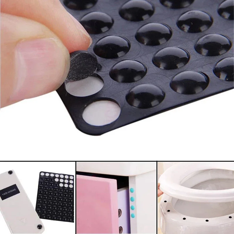 100pcs Self-Adhesive Clear Door Stop Rubber Damper Buffer Cabinet Bumpers Silicone Furniture Dots Cushion Protective Pads