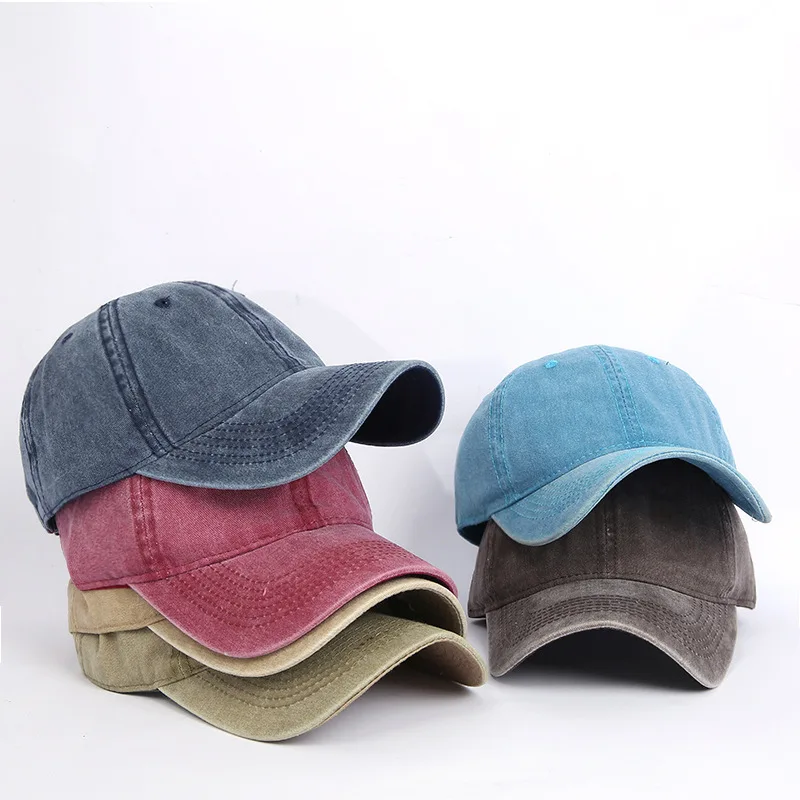 Baseball Cap Kid Baseball Cap Solid Cap Spring Autumn Cap Summer Hat Pure color baseball cap cowboy Water washing Hats Hat