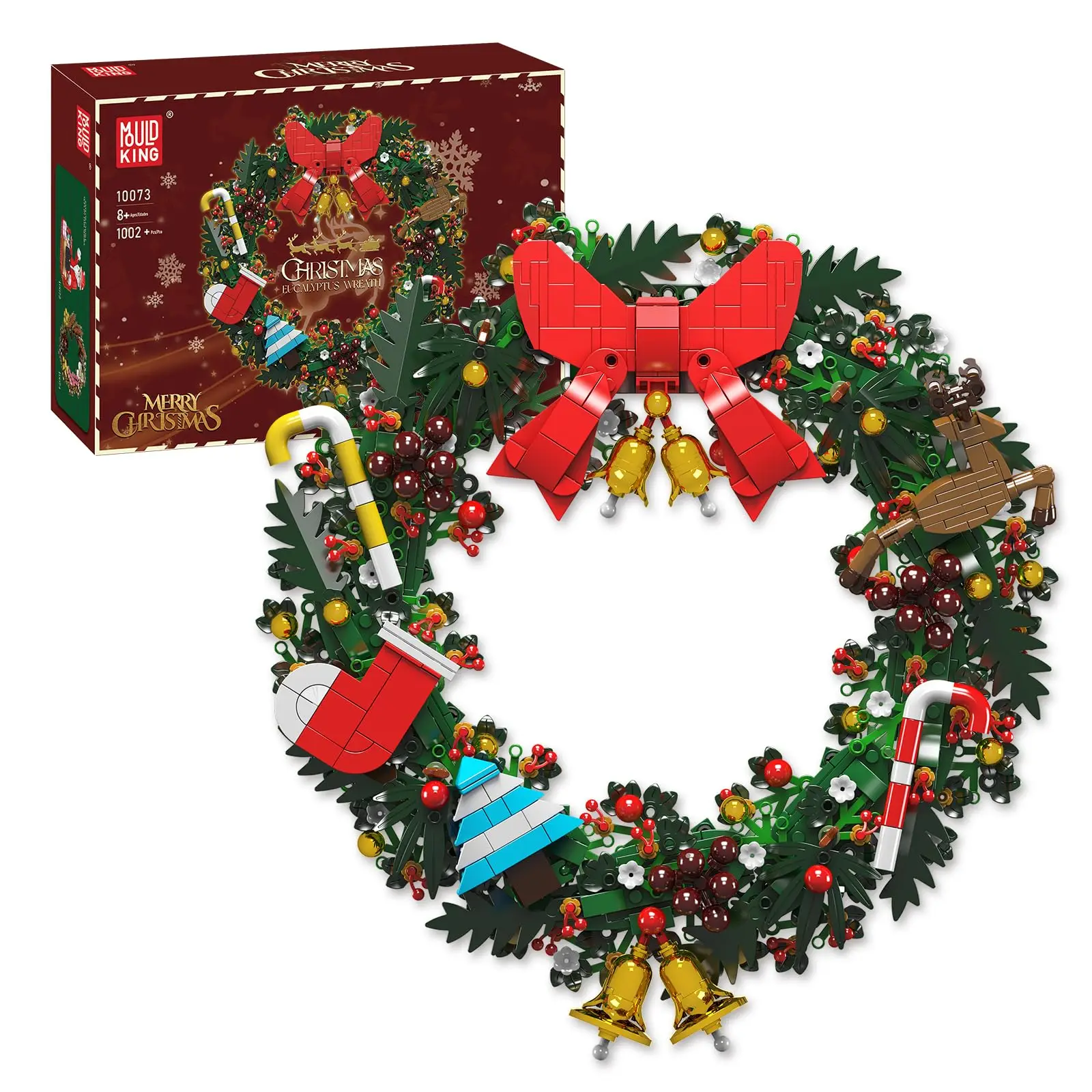 

DIY Christmas Wreath Building Kit for 6+ Kids City Christmas Tree Decoration MOC Building Blocks Set Toys For Children Present