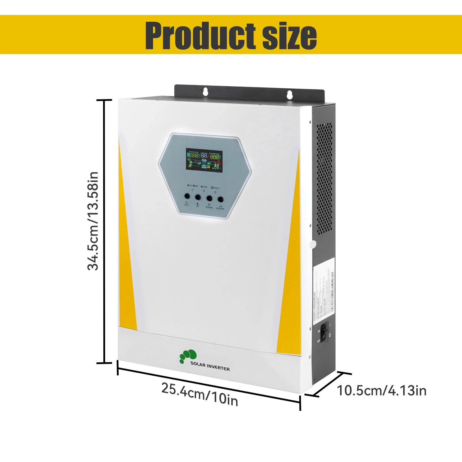RVPOZWER 6,2KW Hybrid-Solarwechselrichter 48V DC 230V AC Reiner Sinus-Wechselrichter mit eingebautem MPPT-Solarladeregler, LCD-Display, Off-Grid-Solarwechselrichter für Zuhause, Wohnmobil, Wohnwagen,