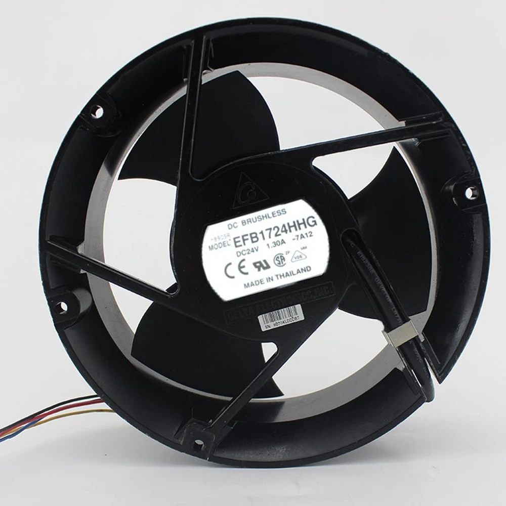 Cooling Fan EFB1724HHG-7A12 DC 24V 1.30A 172x172x51mm 3-wire