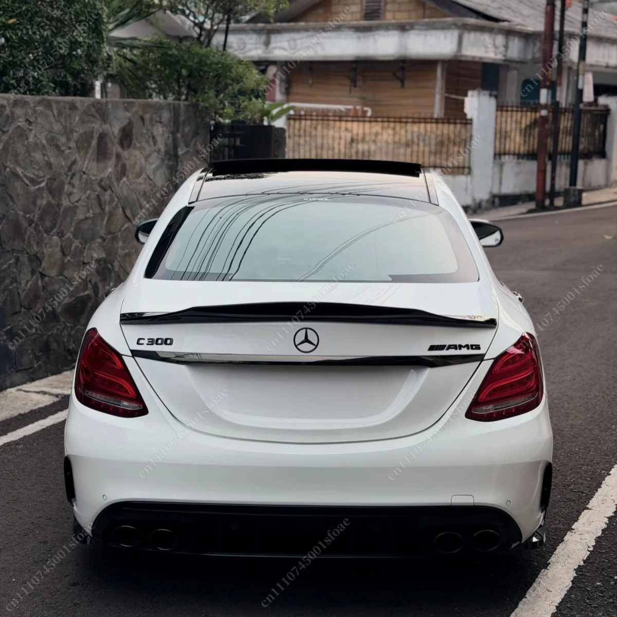 Rear Trunk Lip for Mercedes Benz C Class W205 C63 4 Doors  2014-2021 ABS Guard Protective Exterior Cover Body Kits Trim Tuning