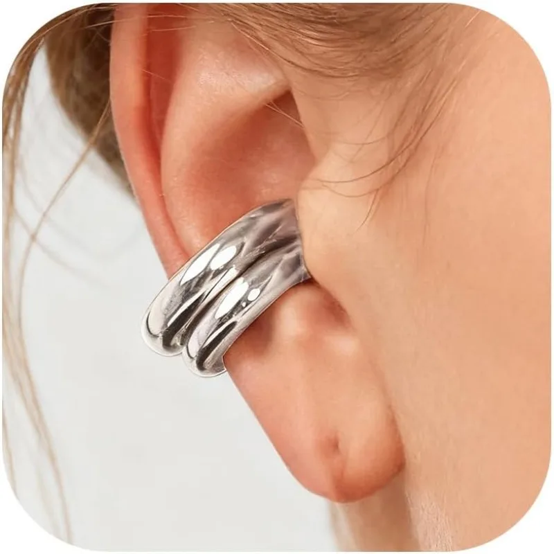 A Pair Women's Adjustable Non-Piercing Clip Earrings for Open Ear Wrist Helical Wrapping Jewelry Gift for Women Girls
