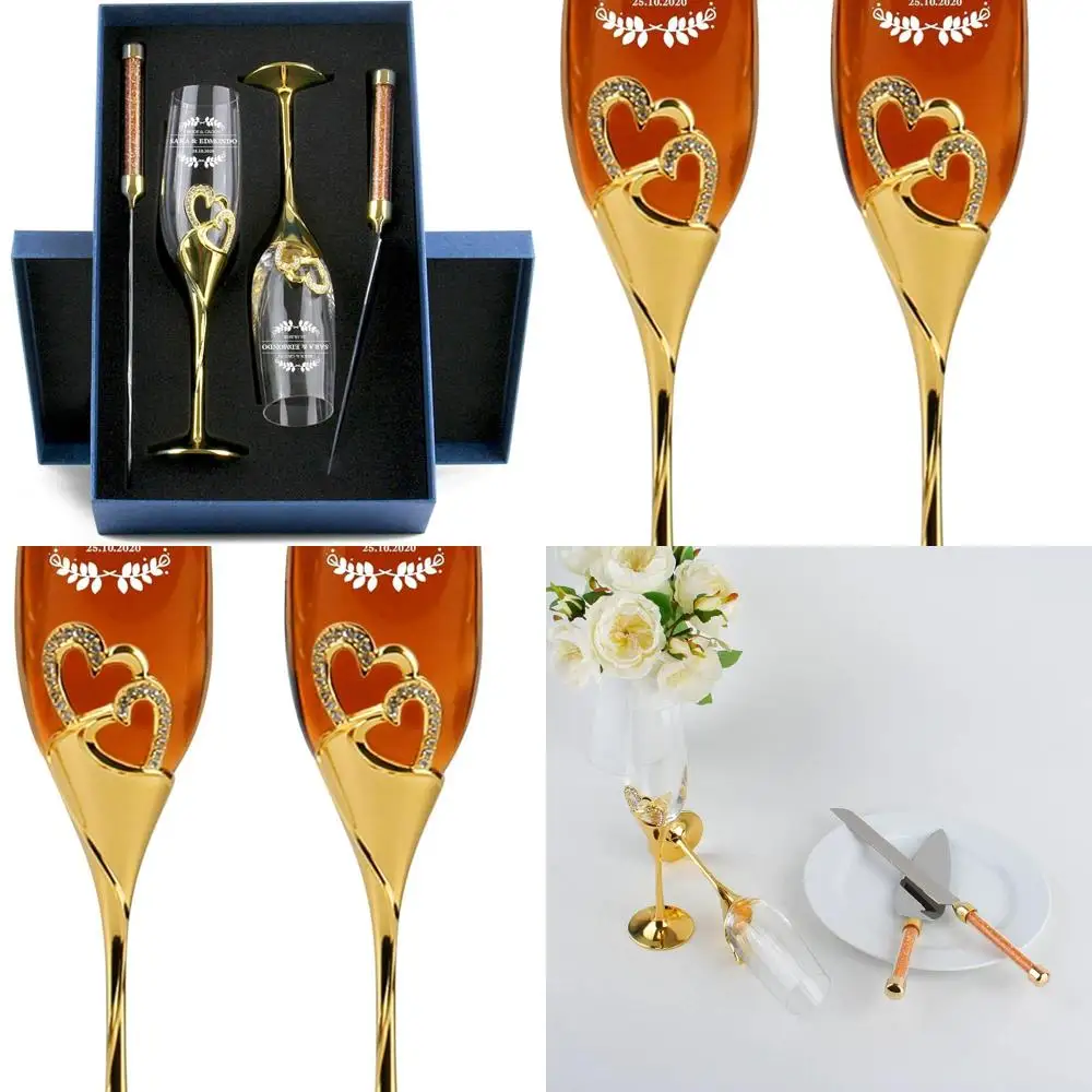 

Фужеры для шампанского в форме сердца с гравировкой для свадьбы — персонализированные бокалы для тостов для жениха и невесты с подарочной коробкой