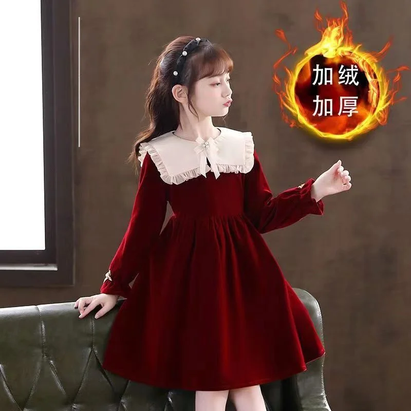Girl Dress Kids Baby Party Evening Gown 2023 Fashion Spring Autumn Cotton Flower Girl Dress Vestido Robe Fille Children Clothing