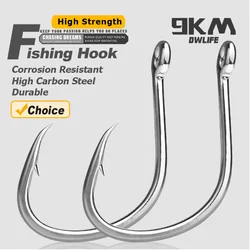 9KM Fishing Hooks Saltwater Live Bait Hooks 25~100Pcs Circle Hooks Catfish Hooks Wide Gap Non-offset Hook Bass Octopus Barb Hook