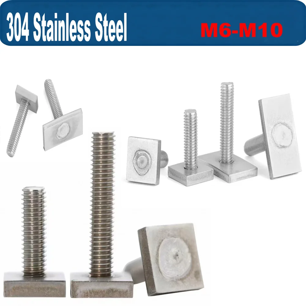 

1Pc 304 Stainless Steel t-Shaped Guide Rail Screw Rectangle Hammer Head Customized Welding Bolt M6 M8 M10