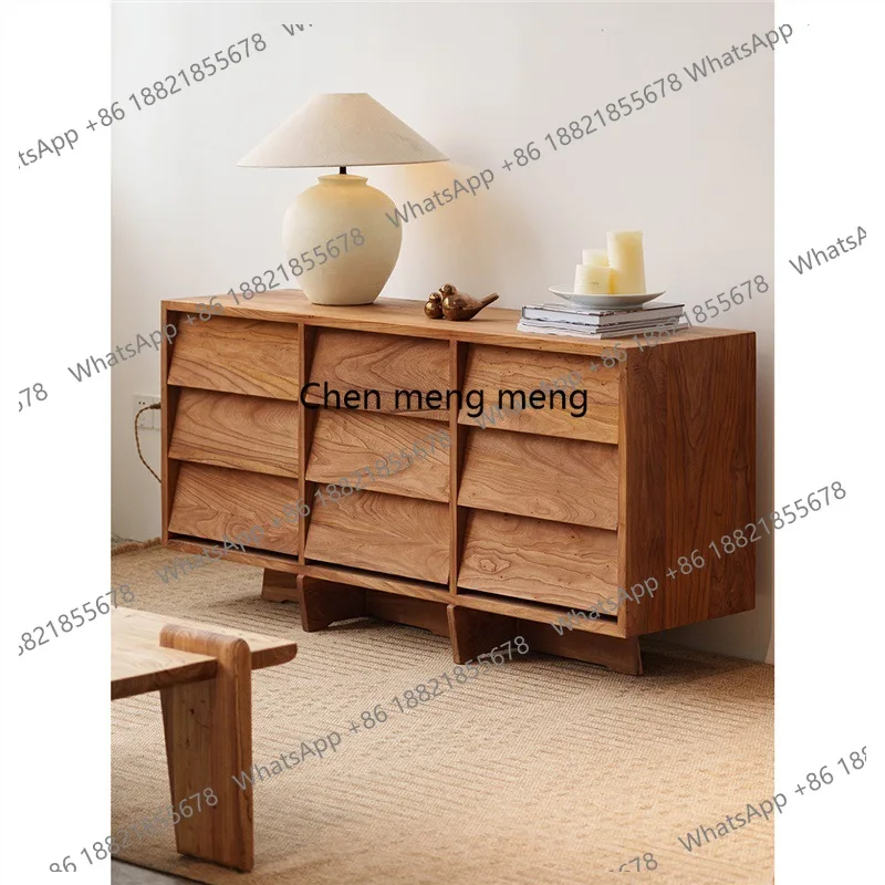 

Wabi Sansan Japanese-style solid wood living room, dining side cabinet, bedroom, complex medieval storage, nine chest cabinets