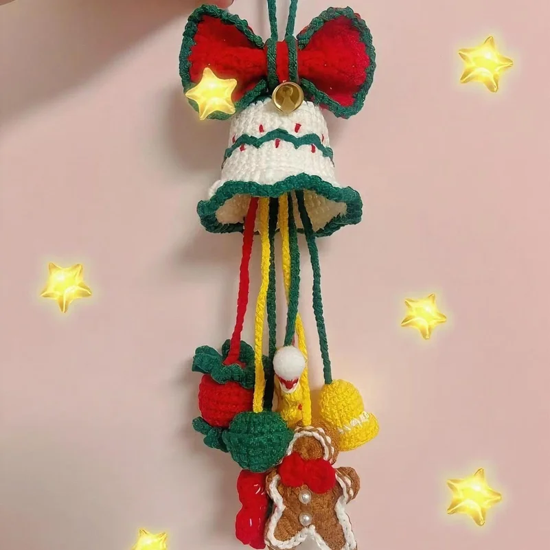 New crochet pendant finished product Christmas style wind chime car hanging ornament Christmas decoration home supplies