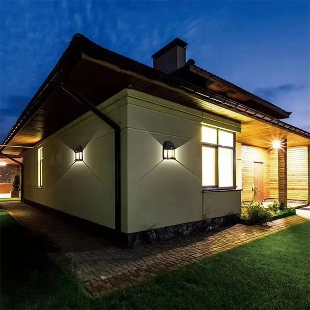 Luces solares de pared para exteriores, lámparas de seguridad con Sensor de movimiento inalámbrico, impermeables, de tungsteno, iluminación de atardecer al amanecer para jardín, 1 ud.