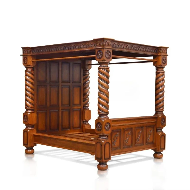 Solid mahogany king poster bed with handmade