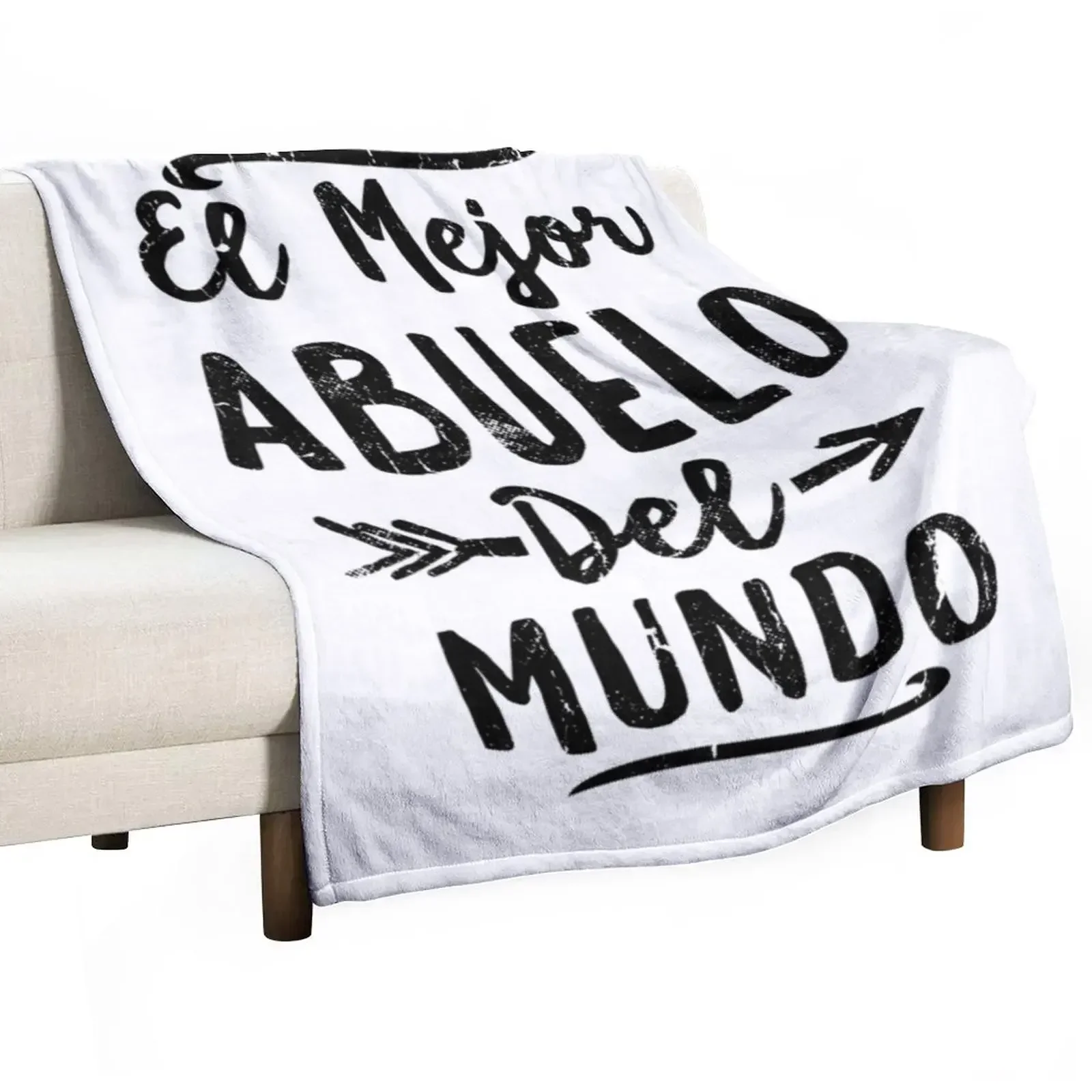 El Mejor Abuelo Del Mundo Grandpa Fathers Day Gift Throw Blanket Large Decoratives Kid'S For Sofa Thin Blankets