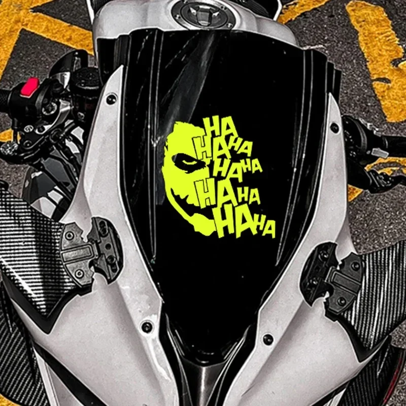 Clown Mask HAHAHA Waterproof Funny Vinyl for Motorbike Fuel Tank Front Windshield Scooter Body Universal Humor-Theme Decor