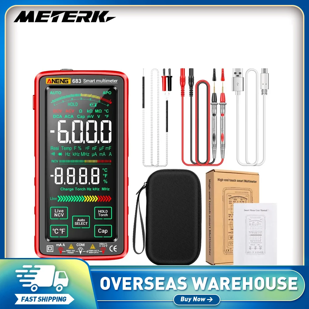 ANENG 683 Digital Multimeter 6000 Counts True Rms Automotive Electrical Transistor Capacitor NCV Tester Professional Meter Test