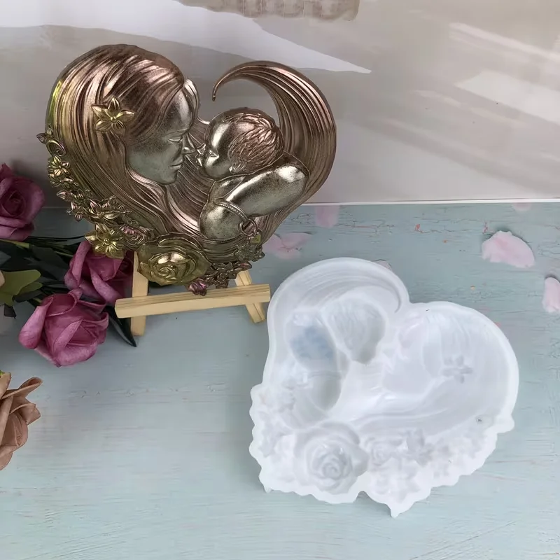 

Силиконовая форма из смолы в форме сердца на тему матери своими руками, подвесное украшение для украшения дома, форма для украшения торта, подарок матери