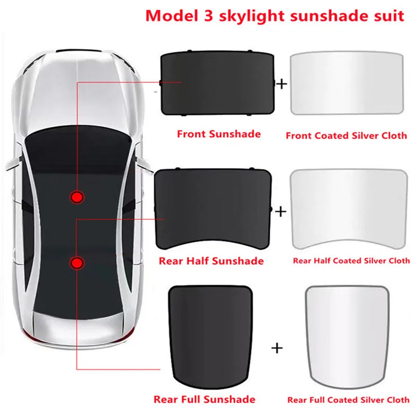 ل تسلا نموذج 3 Y الشمس الظل ترقية جديدة المضادة للأشعة فوق البنفسجية العزل الحراري الزجاج سقف فتحة سقف شبكة كوة للطي الملحقات الداخلية