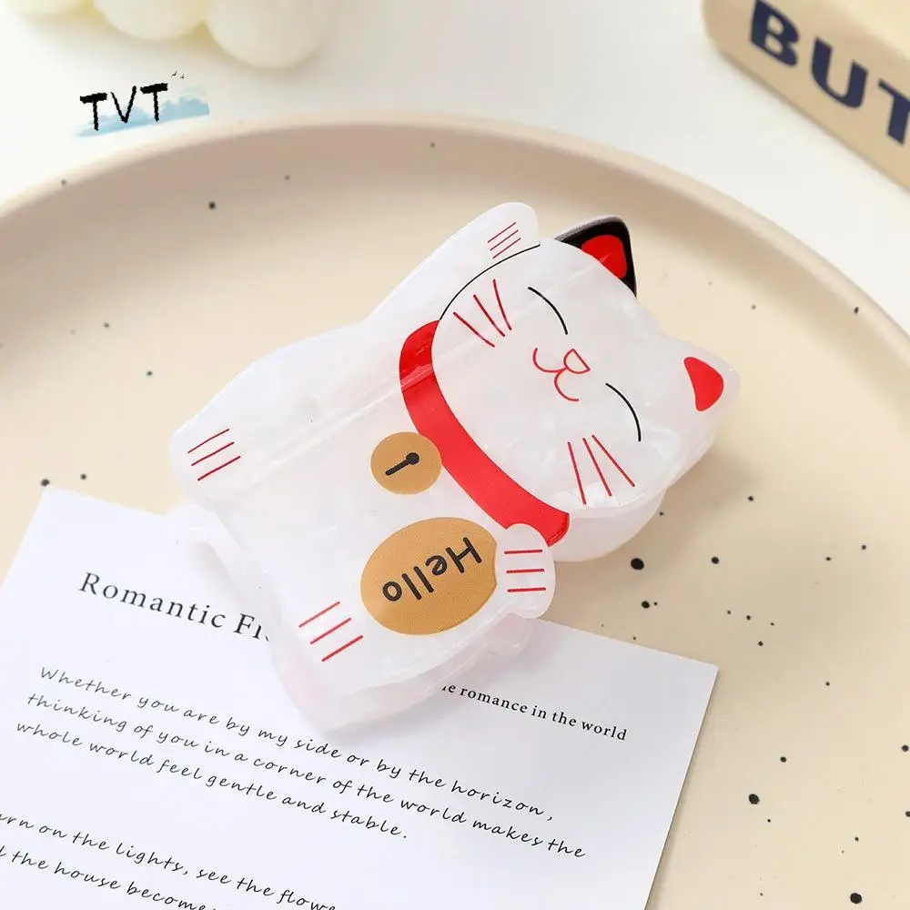 

Money Cat Lucky Cat Acetate Hair Claw Acetic Acid Hairpin Maneki Neko Hair Clip Cartoon Headdress Animal Shark Clip Female
