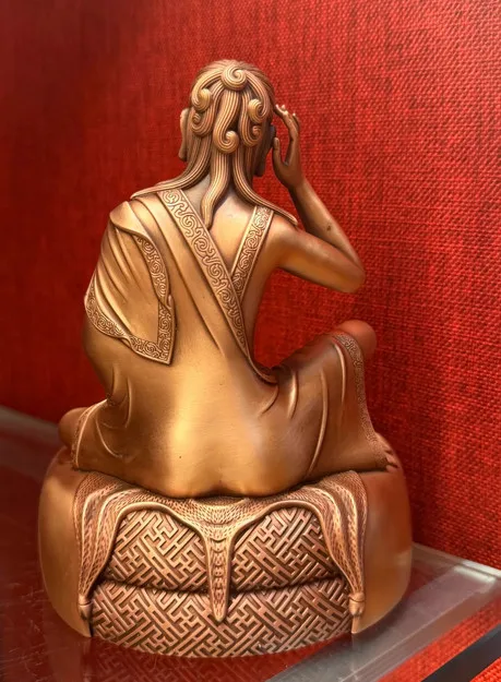 15CM Tibet Mirarepa Guru Master Buddha Copper Statue