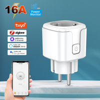 Tuya Zigbee Smart Socket EU Plug 16A Remote Control Timer Power Monitor Function Smart Life APP Remote Control Alexa Google home