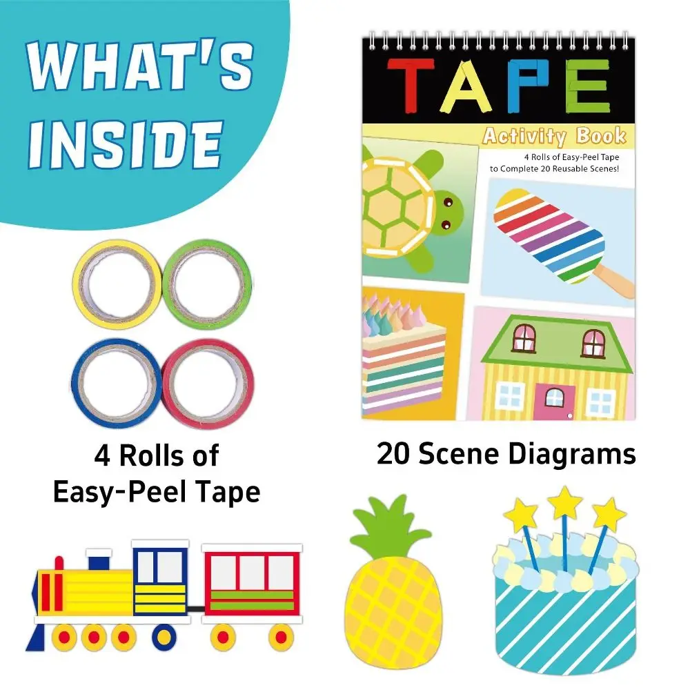 Handmade Material Children's Tape Sticker Book Educational Early Learning Cartoon DIY Set Cartoon Montessori Tape Coloring Toy